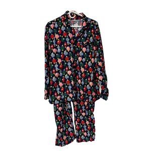 Hanna Andersson Adult Size L Flannel Pajama Set Christmas Ornaments Print